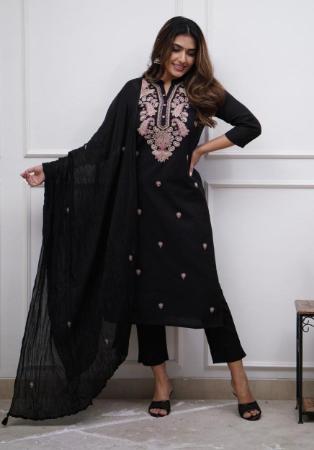 Picture of Grand Chiffon Black Readymade Salwar Kameez