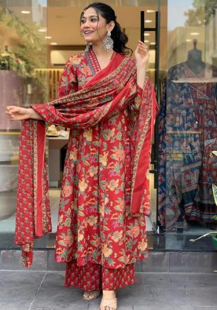 Picture of Amazing Chiffon Indian Red Readymade Salwar Kameez