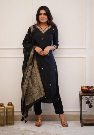 Picture of Exquisite Chiffon Black Readymade Salwar Kameez