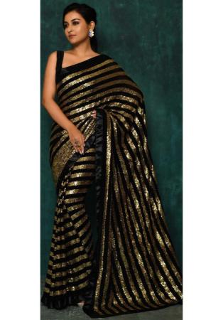 Picture of Bewitching Georgette Black Saree