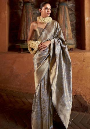 Picture of Sublime Silk Light Slate Grey Saree