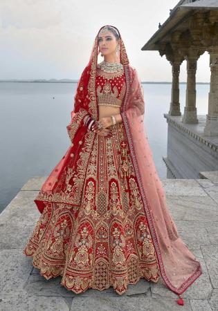 Picture of Admirable Silk Indian Red Lehenga Choli