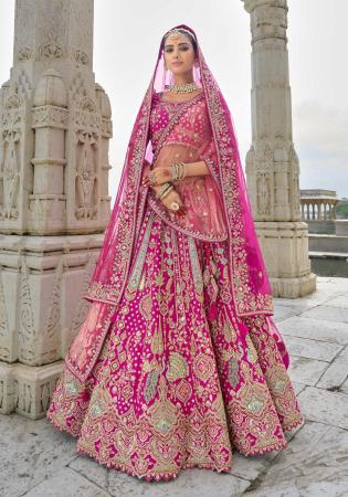 Picture of Magnificent Silk Pale Violet Red Lehenga Choli