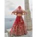 Picture of Delightful Silk Indian Red Lehenga Choli