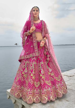 Picture of Amazing Silk Medium Violet Red Lehenga Choli