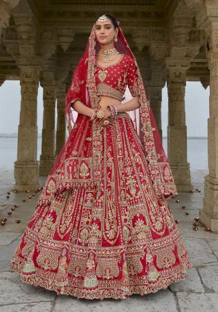 Picture of Sublime Silk Fire Brick Lehenga Choli