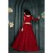 Picture of Well Formed Net Dark Red Lehenga Choli