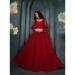 Picture of Well Formed Net Dark Red Lehenga Choli