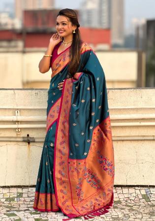 Picture of Pleasing Silk Midnight Blue Saree