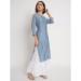 Picture of Cotton Light Steel Blue Readymade Salwar Kameez