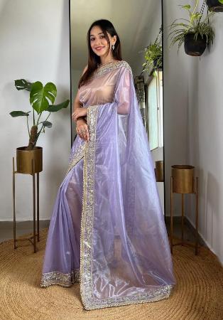 Picture of Delightful Silk Purple Saree