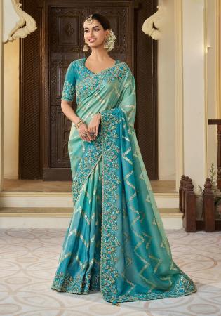 Picture of Sublime Chiffon Light Sea Green Saree