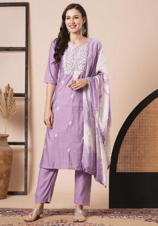 Picture of Exquisite Chiffon Plum Readymade Salwar Kameez