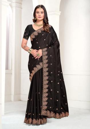 Picture of Admirable Satin Black Saree