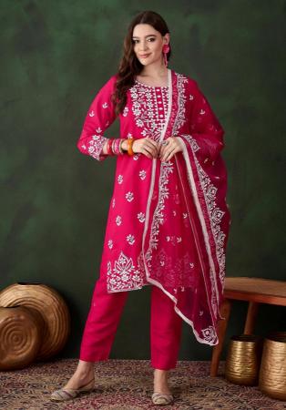 Picture of Comely Silk Light Coral Readymade Salwar Kameez