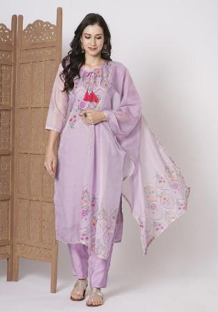 Picture of Fine Silk Plum Readymade Salwar Kameez