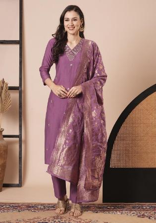 Picture of Admirable Silk Rosy Brown Readymade Salwar Kameez