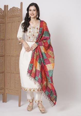 Picture of Splendid Silk Off White Readymade Salwar Kameez