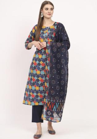 Picture of Cotton Light Slate Grey Readymade Salwar Kameez