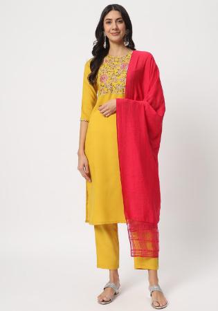 Picture of Shapely Cotton Golden Rod Readymade Salwar Kameez