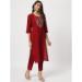 Picture of Shapely Cotton Fire Brick Readymade Salwar Kameez