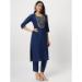 Picture of Admirable Cotton Midnight Blue Readymade Salwar Kameez