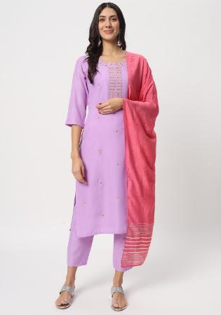 Picture of Cotton Light Slate Grey Readymade Salwar Kameez