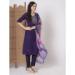 Picture of Ideal Silk Dark Slate Blue Readymade Salwar Kameez