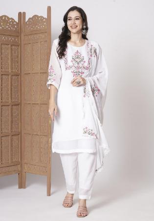 Picture of Radiant Silk White Readymade Salwar Kameez