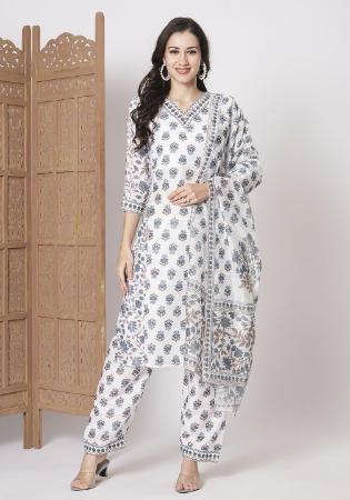 Picture of Ravishing Cotton Slate Grey Readymade Salwar Kameez