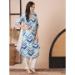 Picture of Cotton Medium Aqua Marine Readymade Salwar Kameez