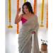 Picture of Graceful Georgette & Satin Grey Saree