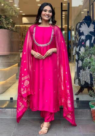 Picture of Appealing Chiffon Deep Pink Readymade Salwar Kameez