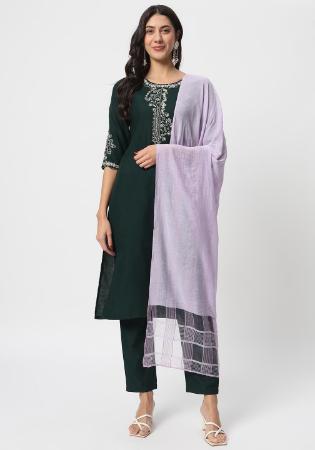 Picture of Enticing Cotton Sea Green Readymade Salwar Kameez