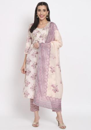 Picture of Enticing Cotton Beige Readymade Salwar Kameez