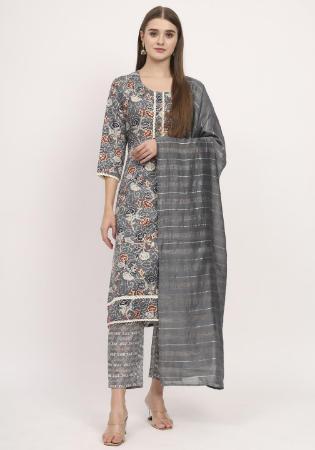 Picture of Splendid Cotton Slate Grey Readymade Salwar Kameez