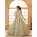 Picture of Delightful Net Dark Khaki Lehenga Choli