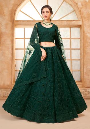 Picture of Beautiful Net Sea Green Lehenga Choli