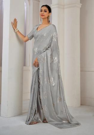 Picture of Bewitching Satin & Silk Dark Grey Saree