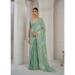 Picture of Good Looking Satin & Silk Dark Sea Green Saree