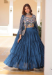 Picture of Chiffon Midnight Blue Readymade Lehenga Choli