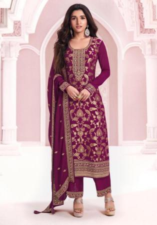 Picture of Admirable Silk Saddle Brown Straight Cut Salwar Kameez