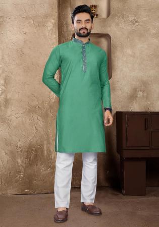 Picture of Sublime Linen & Silk Light Sea Green Kurtas