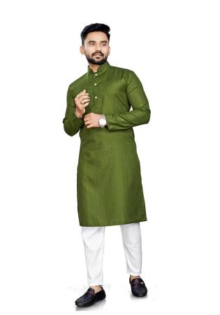 Picture of Beauteous Cotton Dark Olive Green Kurtas