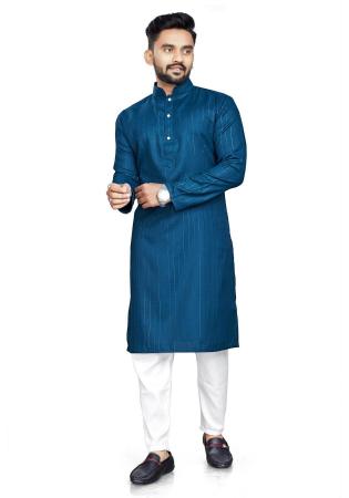 Picture of Magnificent Cotton Teal Kurtas