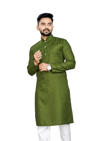 Picture of Magnificent Cotton Dark Olive Green Kurtas