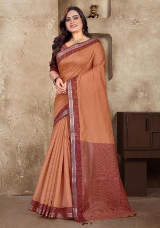 Picture of Pretty Linen & Silk Peru Saree