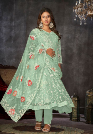 Picture of Taking Net Off White Anarkali Salwar Kameez