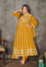 Picture of Well Formed Net Dark Orange Anarkali Salwar Kameez