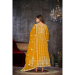 Picture of Well Formed Net Dark Orange Anarkali Salwar Kameez